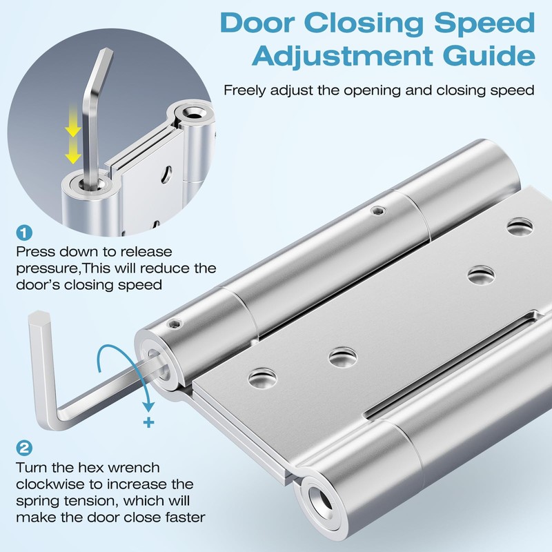Ranbo 3 Inch Heavy-Duty 304 Stainless Steel Double Spring Hinge,
