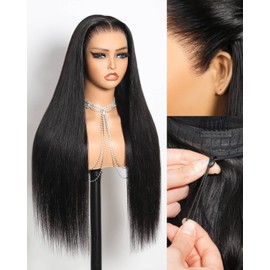 Megalook hair 13x6 Lace Front Wig Human Hair Pre Plucked Pre Cut 220% Density Ear-to-Ear HD Frontal Glueless Wigs for Women with Drawstring Wig 20 Inch