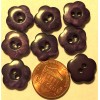 Unbranded 8 Pearlized Dark Purple Plastic Sew-through Buttons Flower 9/16"