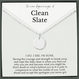 HOPE LOVE SHINE New Beginnings Clean Slate Pendant Necklace for Women - Sobriety, Addiction Recovery, Graduation, Fresh Start and Divorce Gifts for Women - Gift Ready Sterling Silver Necklace
