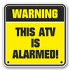 2 x 10cm This ATV is Alarmed Warning Vinyl Sticker