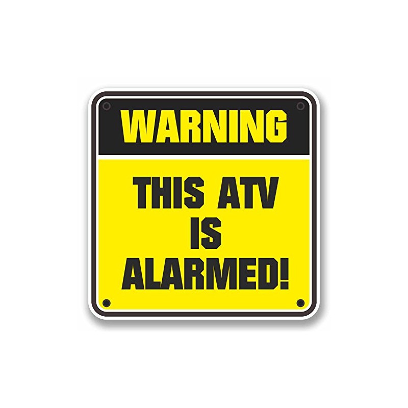 2 x 10cm This ATV is Alarmed Warning Vinyl Sticker