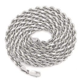 925 sterling silver necklace Diamond Cut Rope Chain Necklace, 5MM, 6MM, 7.5MM ,8.5MM- Mens Rope Chain, Sterling Silver Rope Chain Necklace For Men, Mens Rope Chain Bracelet,silver necklace made in italy
