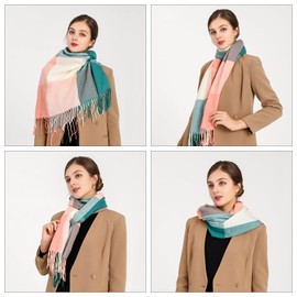Good Nite Scarf Women Winter Green Scarves Shawls Scarves Wraps Ladies Christmas Gifts Long Soft Warm Tartan Scarf Wool Spinning Tassel Long Stole for Women