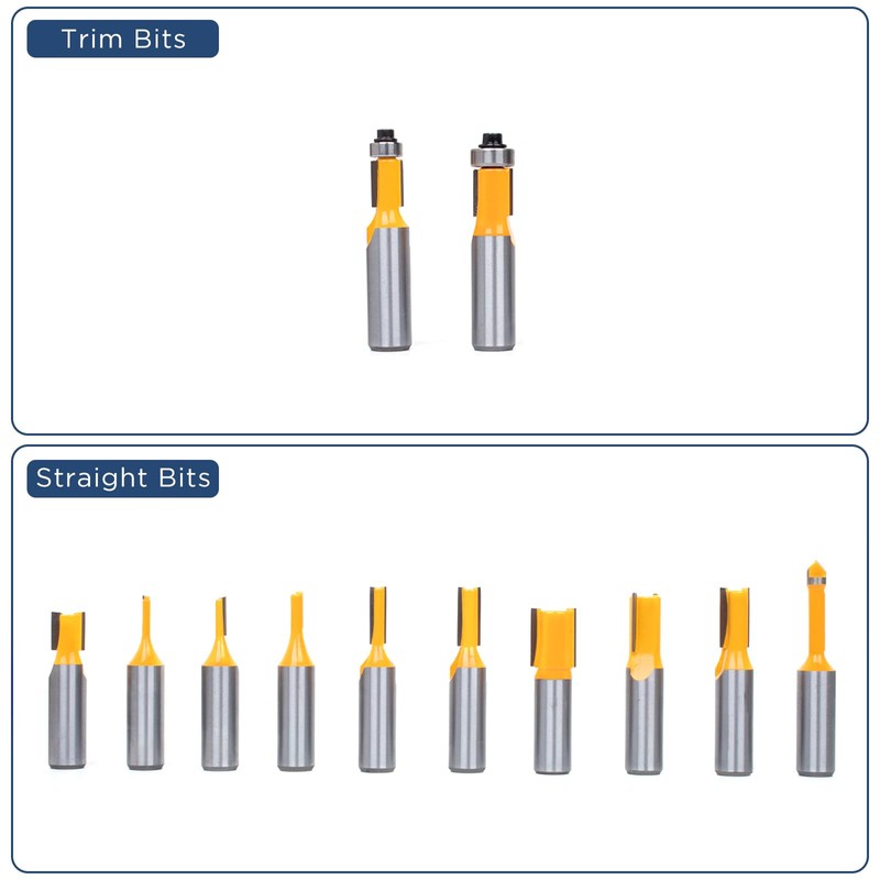 MNA Router Bit Set 25 Pieces 1/2 Inch, European Edition