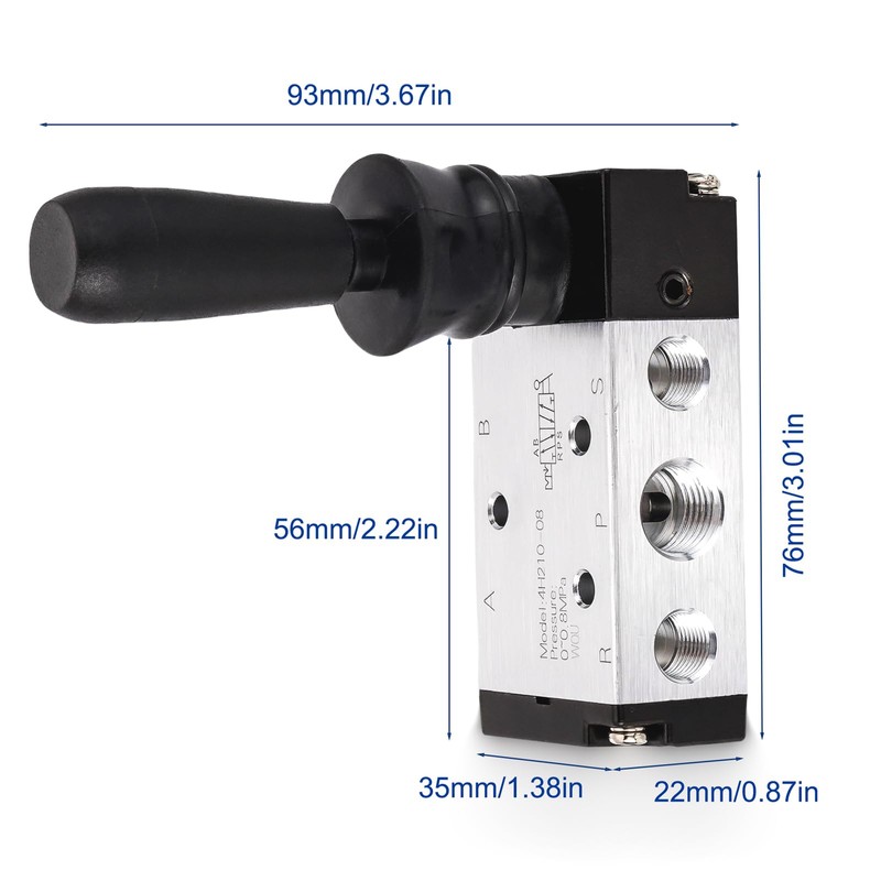 4H210-08 Way Pneumatic Air Hand Lever Operated Valve Solenoid Valve