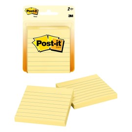 Post-it Notes, 3x3 in, 2 Pads, America's #1 Favorite Sticky Notes, Canary Yellow, Clean Removal, Recyclable (630PK2)