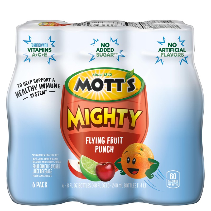 Mott's Mighty Flying Fruit Punch Juice Drink, 8 Fl Oz