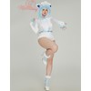 Mobbunny Women's Anime Cosplay Costume Fluffy Romper Onesie Pajamas White