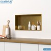 OLNGYUE Brushed Gold Shower Niche: No Tile Needed Stainless Steel