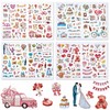 4 Sheets 230 Illustrations Wedding Scrapbook Stickers, Transparent Waterproof Stickers