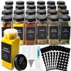 GPOVVIMX 24 Pcs Glass Spice Jars with 408 Labels, 4oz