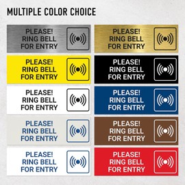 Please Ring Bell for Entry Sign, Engraved, 2x6 Inches, Indoor/Outdoor Use, Made in USA