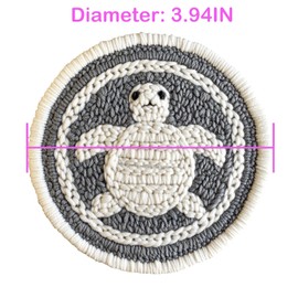 Xinpinzhou 6pcs Turtle Punch Needle Coaster Set Beginners Children Adults Animal Punch Needle Punch Needle Coaster Set Beginners Punch Needle Coaster Kit