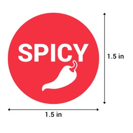 300 Labels - Spicy Stickers (1.5 inch, Round) Spicy Food Label for Grocery Stores/Restaurants/Food Trucks/Deli - Spice Level Food Warning Labels