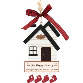 House Warming Gifts New Home - WOXAFO New Home Ornament 2025, Best Housewarming Gifts 2025, Wooden First Christmas Ornament 2025 for Couple Men Women (2025)