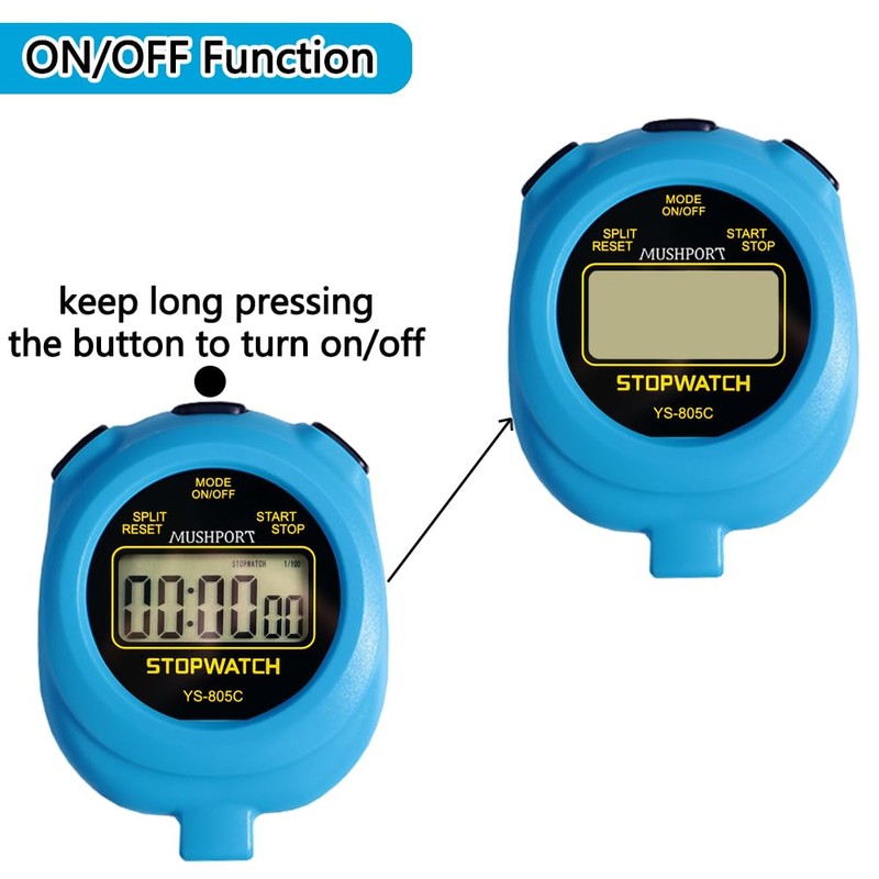 2 Pack Digital Sport Stopwatch Timer for Coaches, ON/Off Countdown