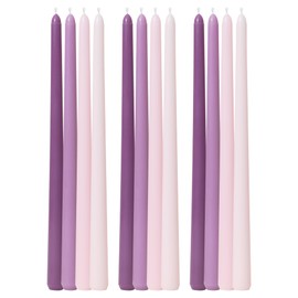 Viyffo 12 Inch Purpel Taper Candles Set of 12 Unscented Smokeless Long Tall Tapered Candle for Candlesticks Sticks Wedding Home Decor Dinner