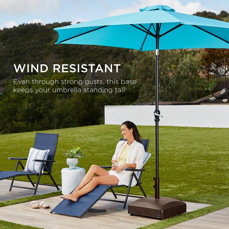 Best Choice Products 123lb Capacity Fillable Mobile Umbrella Base Heavy