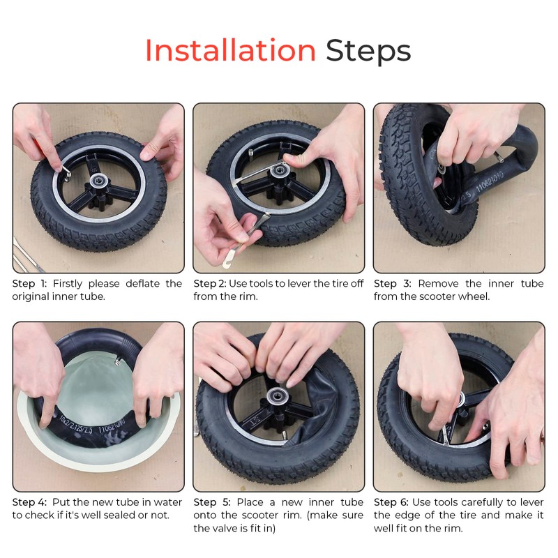 Ulip (2PCS) 10x2 10x2.125 10x2.5 Replacement Inner Tubes with 90