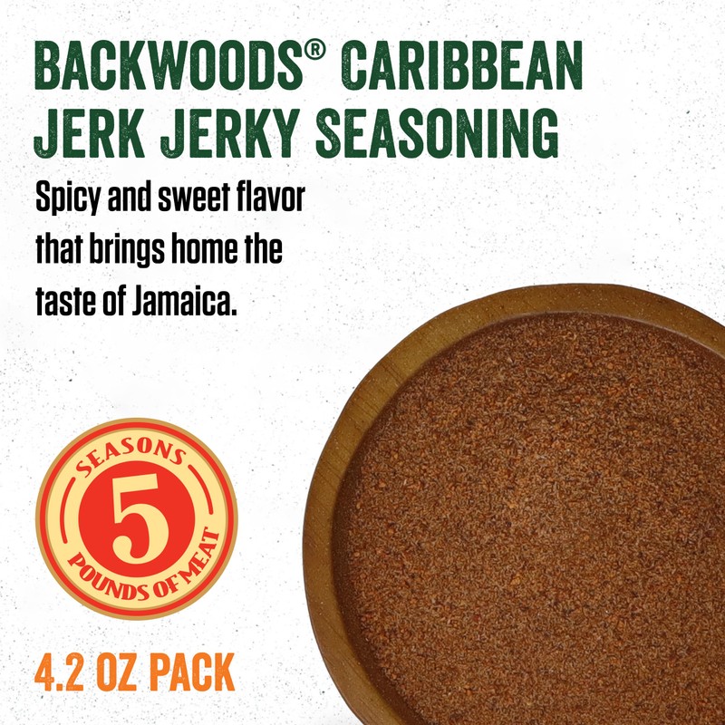 LEM Products Backwoods Caribbean Jerk Jerky Seasoning, Ideal for Wild