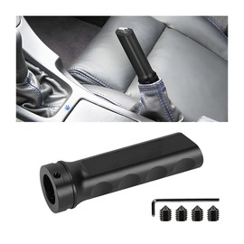 JNNJ Car Aluminum HandBrake Cover, Universal Automotive Hand Brake Sleeve, Manual Brake Handle Protector, HandBrake Protection Modification Accessories for Most Vehicles SUVs Trucks(Black)