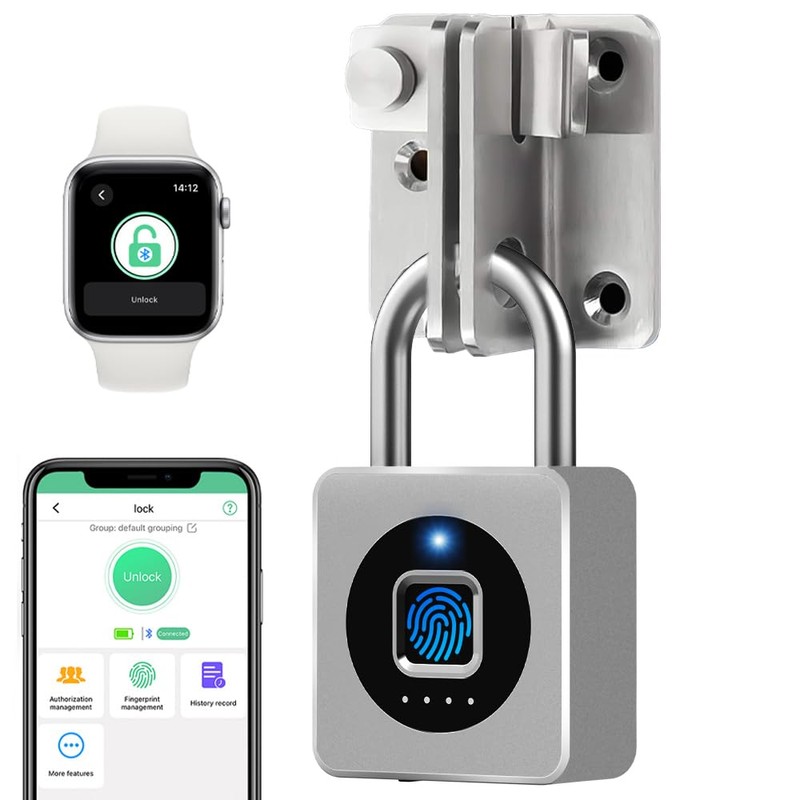 eLinkSmart Gym Locker Padlock - Fingerprint Mobile APP Unlock Remote