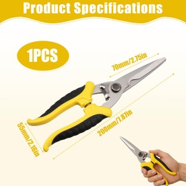 Lotnery Scissors Heavy Duty, High Carbon Stainless Steel Shears with Fine Serrated Blades, Cardboard Cutter Easy to Cut Cable Notches,Non-Slip Comfort Handle, Cuts Wire, for Household Pruning, Office