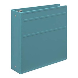 Carstens 3-Inch Heavy Duty 3-Ring Binder - Side Opening, Powder Blue, Durable Plastic, Precision No-Gap Rings, Waterproof Cover, No Pockets, Holds 400 US Letter Sheets, BPA-Free, Made in USA (1744-3R)