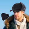 Men Trapper Hat Thermal Faux Fur Lined, Winter Windproof Bomber