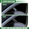 Motoforti 10pcs 17mm Plastic Black Universal Tire Valve Caps for
