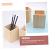 NUOBESTY 2pcs Wooden Geometric Pen Holders Pot Elegant Desktop Organizer