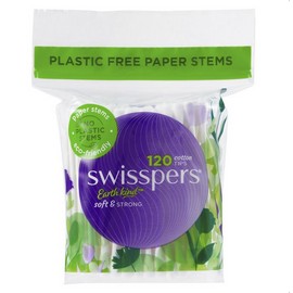 Swisspers Paper Stems Cotton Tips 120 Pack
