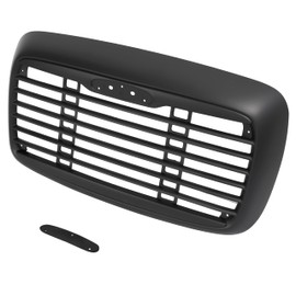 KUAFU Front Upper Grille Compatible with 2000-2008 Freightliner Columbia A1715107000 A1715251003 A1715251 A1715251 Bumper Radiator Hood Grill W/O Bug Screen Painted Black