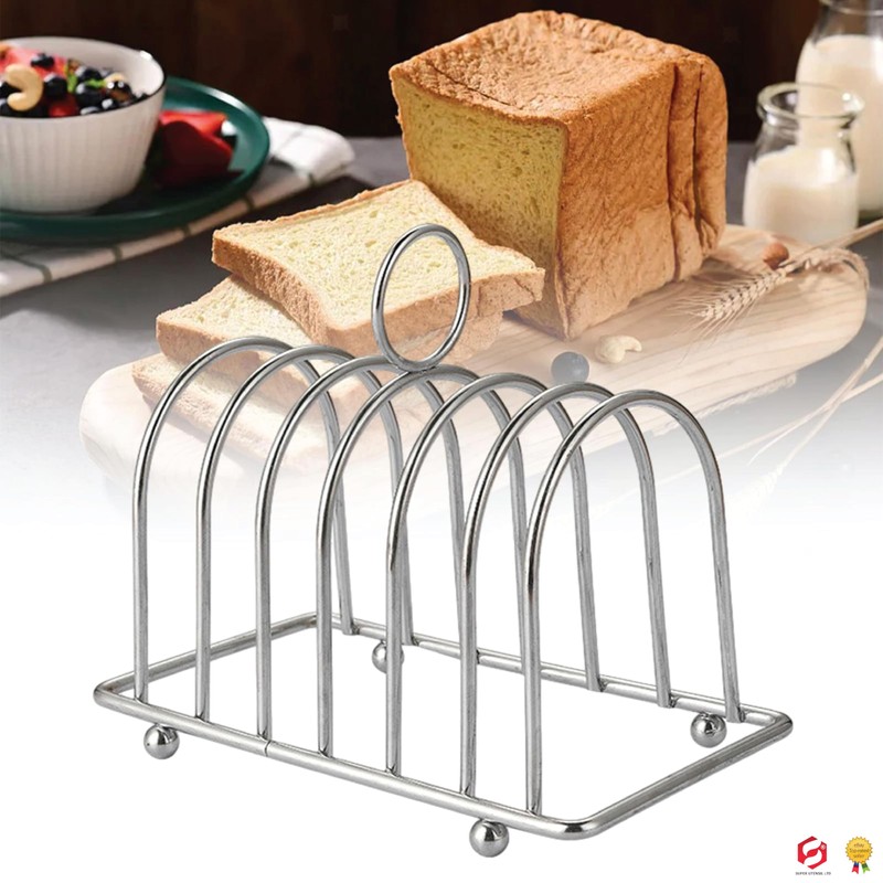 Toast Rack Chrome Toast Holder Rack with Ball Feet Stand
