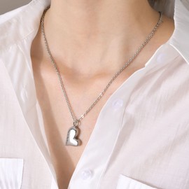 VNOX Stainless Steel Forever in My Heart Irregular Heart Ashes Urn Pendant Necklace,Set for 3