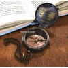 Thoreau's Go Confidently Quote Engraved Compass with Stamped Leather case,