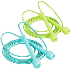 POCFOINY - Cuerda de saltar para saltar la velocidad, cuerda ligera de saltar amarilla y verde