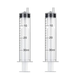 2Pcs 30ML Reusable Plastic Syringe with Measurement Hydroponics Plastic Nutrient Measuring Nutrient Syringe Tools Sampler