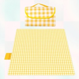 Easy Foldable Plaid Mat for Picnics and Camping Outdoor Activity Green 200x200CM 2ea