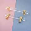 MFYS 2-1/2" Square Clear Acrylic Handles Gold Kitchen Cabinet T