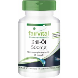 Fairvital Krill Oil Capsules 500 mg – 90 LiCaps® – High Dose – Superba Antarctica, Rich in EPA & DHA