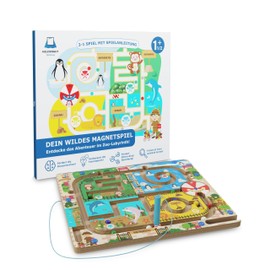 HELDENGUT® Magnetic Labyrinth for Children from 2 Years [Adventure in the Zoo] - Magnetic Game Ideal as Montessori Motor Skills Toy - Extremely Varied Thanks to Various Educational Games from 2 Years