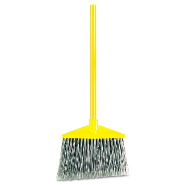 Rubbermaid Commercial 6375 10-1/2" Sweep Face, Gray Color, Polypropylene Fill Flagged-Tip Angle Broom with Vinyl Coated Metal Handle