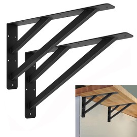 YZZHAJ Heavy Duty Shelf Bracket ,Countertop Support Brackets,16 inch Shelf Support Steel Mantel Brackets , Metal Shelf Brackets for Tops Cabinetry ,Countertops