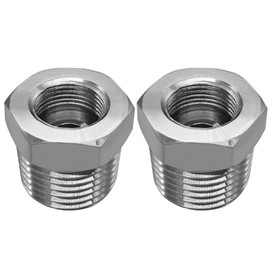 Beduan Stainless Water Line Adapter 3/8 Female to 1/2 G Male Reducer Hose Pipe Adapter Compression Fitting Kitchen Bathroom Faucet Supply Hose Stop Valve Pipe Connector with Flat inside(Pack of 2)