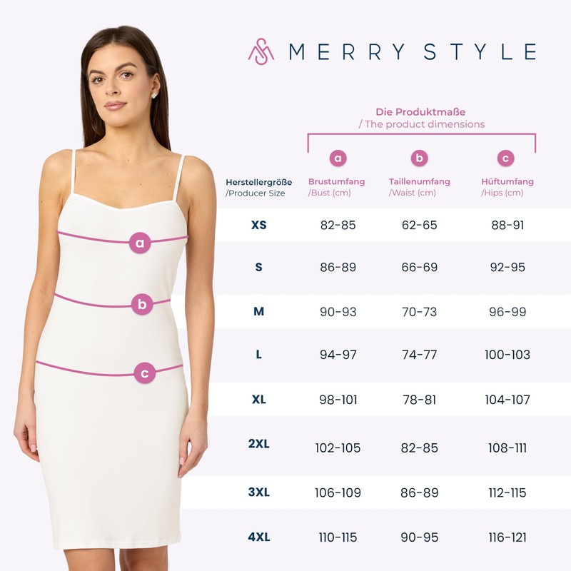 Merry Style MS10-446 Women's Petticoat Knee Length Elastic Shaping Viscose,