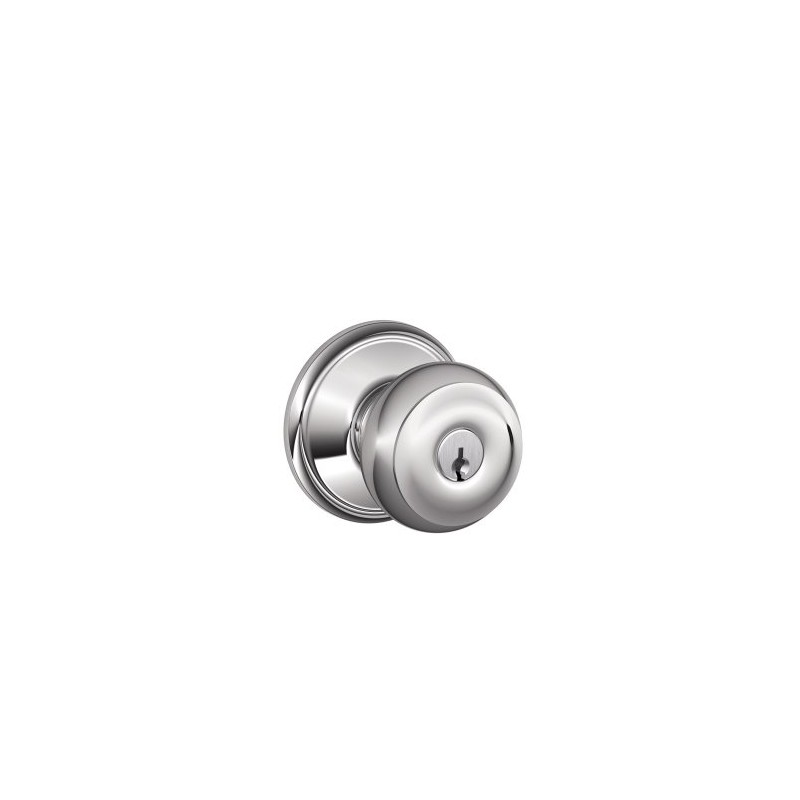 SCHLAGE F51A GEO 625 Georgian Knob Keyed Entry Lock, Bright
