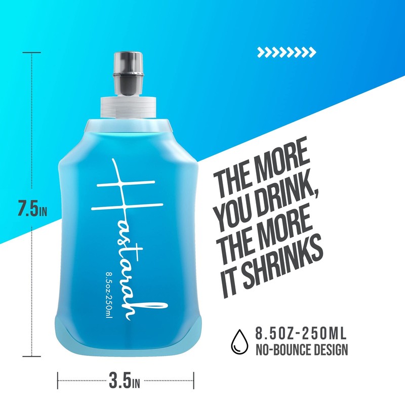 Hastarah - Botella de agua flexible de silicona, 8.5 onzas