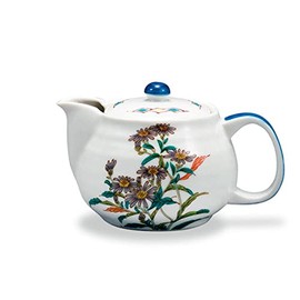 Kutani Yaki Iwataya Pot Teapot, 12-Month Flowers, Shien (November)